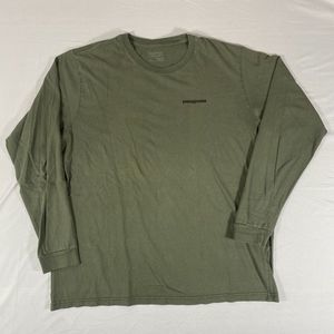 Patagonia Mens Large Green Graphic Long Sleeve T-Shirt Regular Fit Fish 37-DJ29